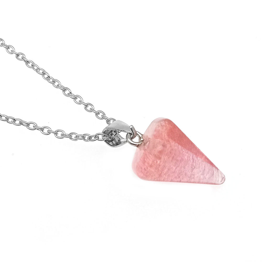 Natural Hexagon Prism Crystal Pendant Necklace