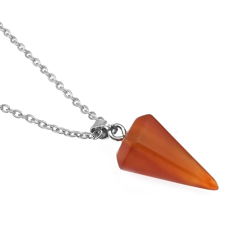 Natural Hexagon Prism Crystal Pendant Necklace