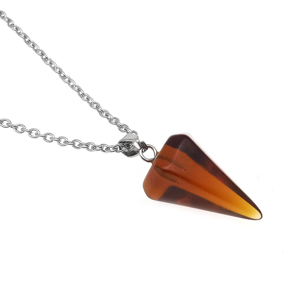 Natural Hexagon Prism Crystal Pendant Necklace