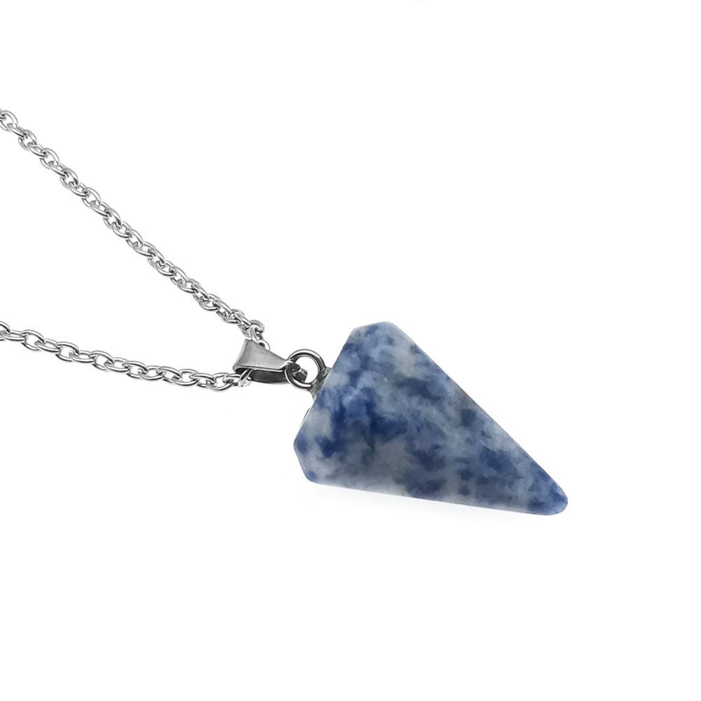 Natural Hexagon Prism Crystal Pendant Necklace