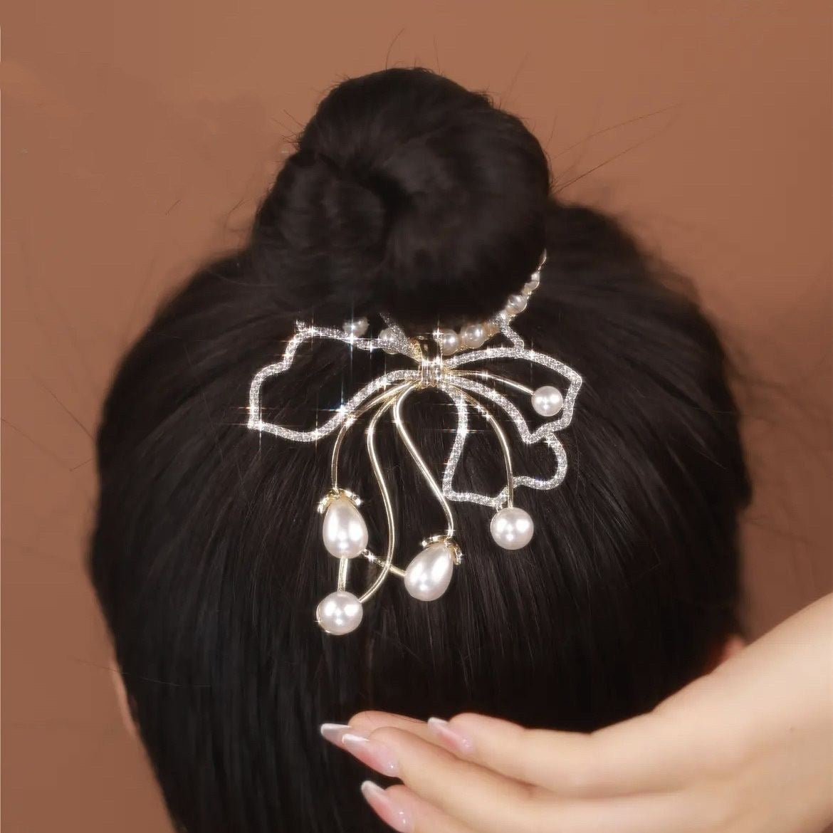 Copper Alloy Zircon Hair Decoration Is Elegant Pure And Versatile Horsetail Buckle