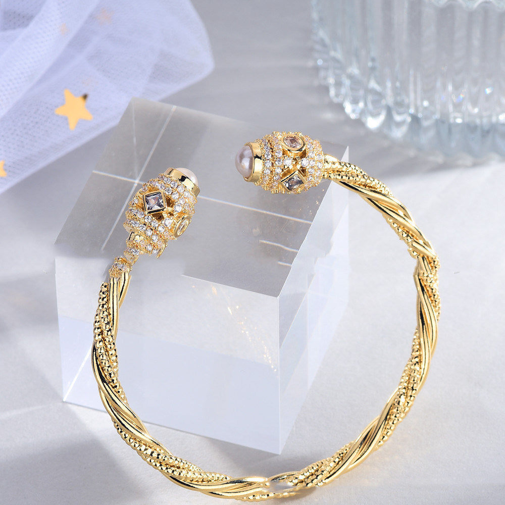 Women's Fashion All Match Simple Sand Gold Bracelet