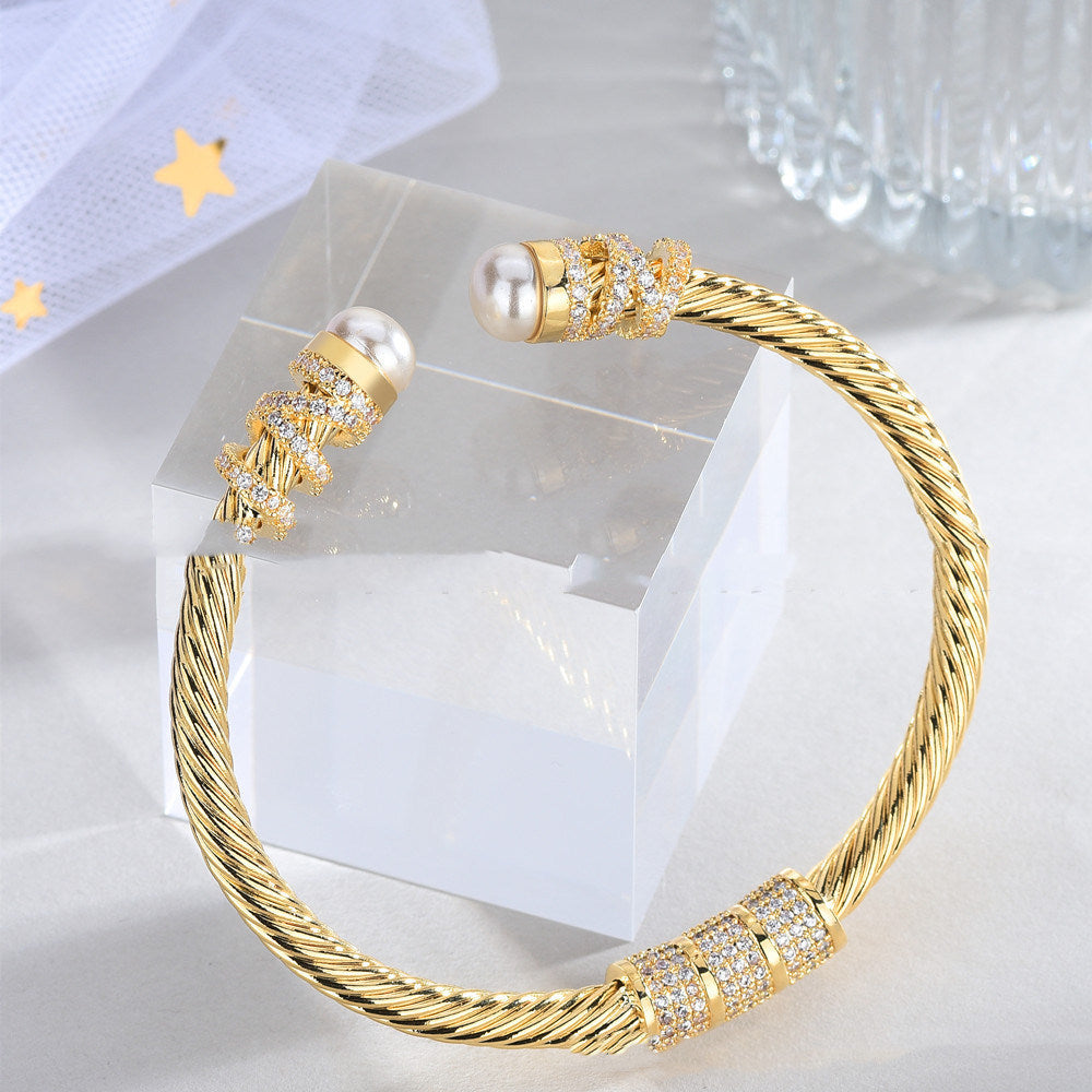 Women's Fashion All Match Simple Sand Gold Bracelet