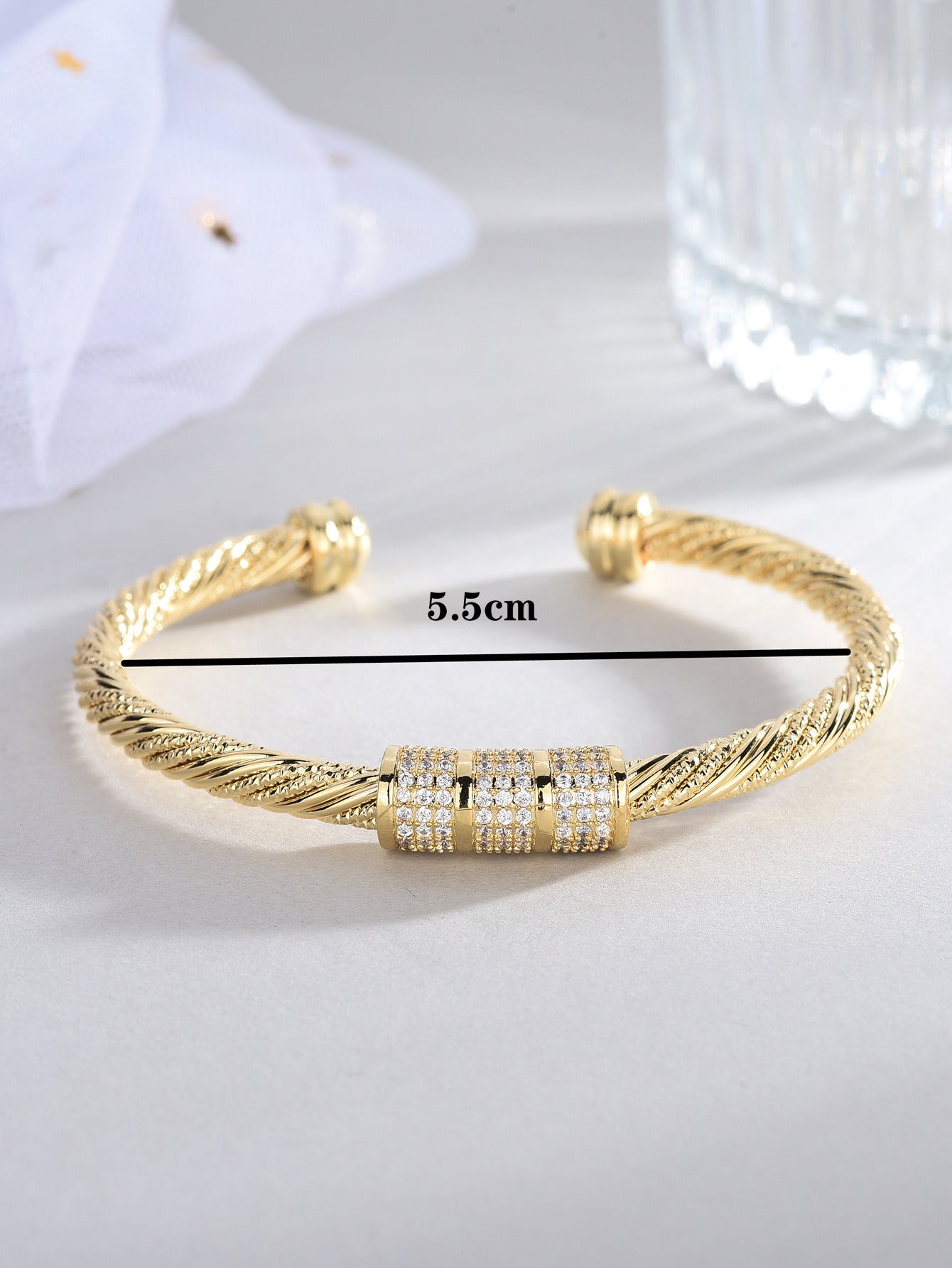 Women's Fashion All Match Simple Sand Gold Bracelet