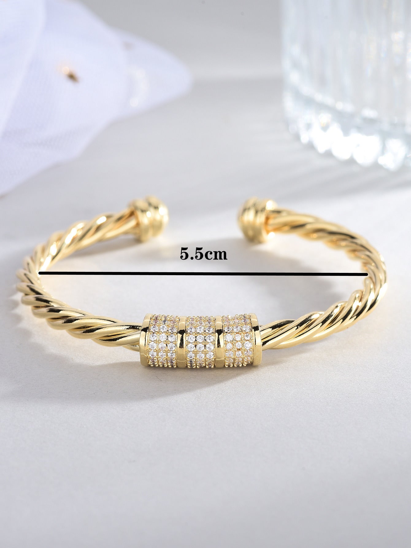 Women's Fashion All Match Simple Sand Gold Bracelet