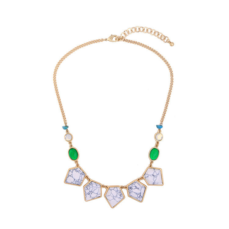 Irregular Geometric Stone Short Necklace For Women