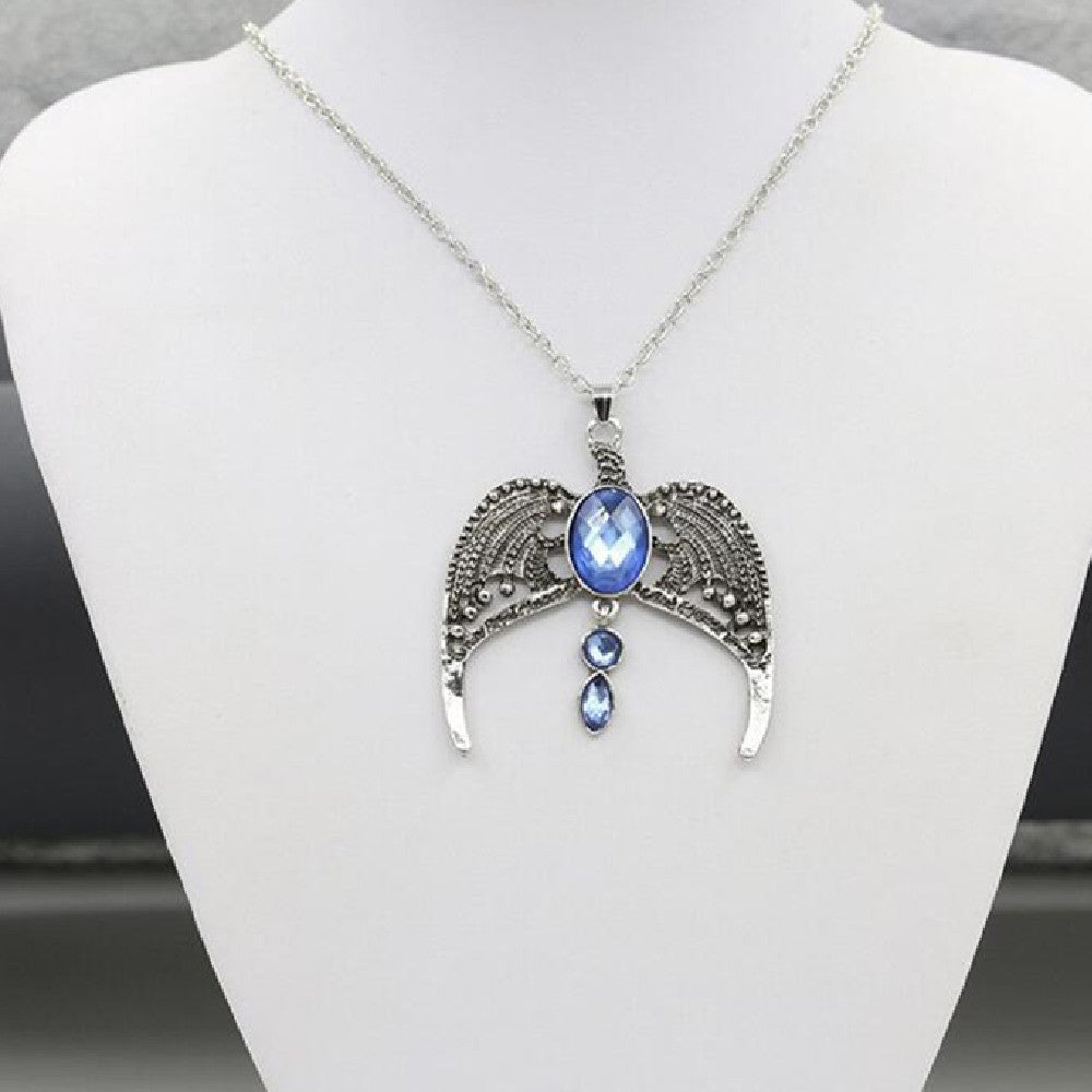 Vintage Wings Angel Oval Gemstone Necklace