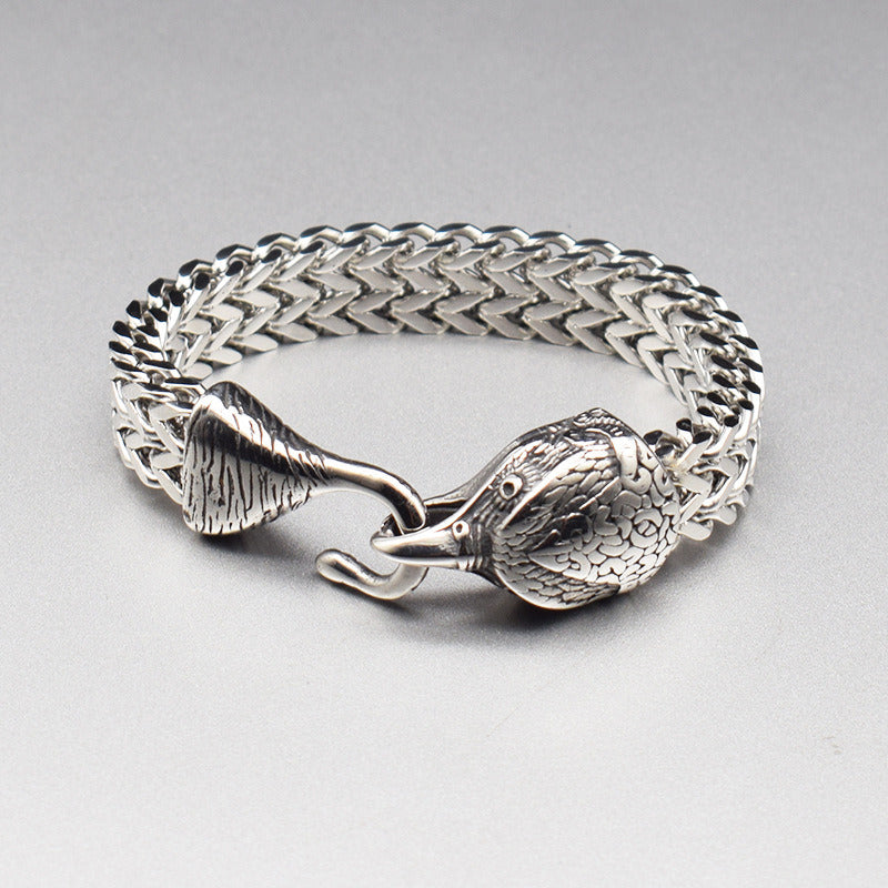 New Viking Titanium Steel Bracelet Personality Retro Bird Head