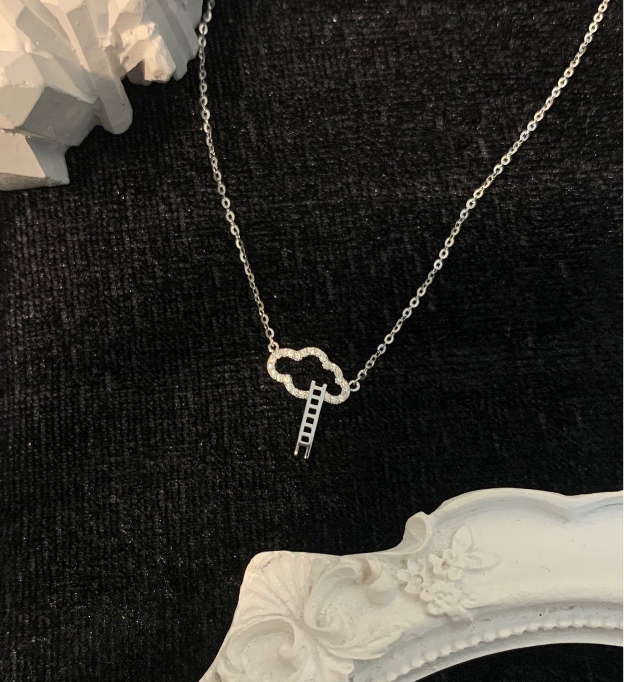 Ladder Ladder Necklace Micro Inlay Hollow Design Clavicle Chain