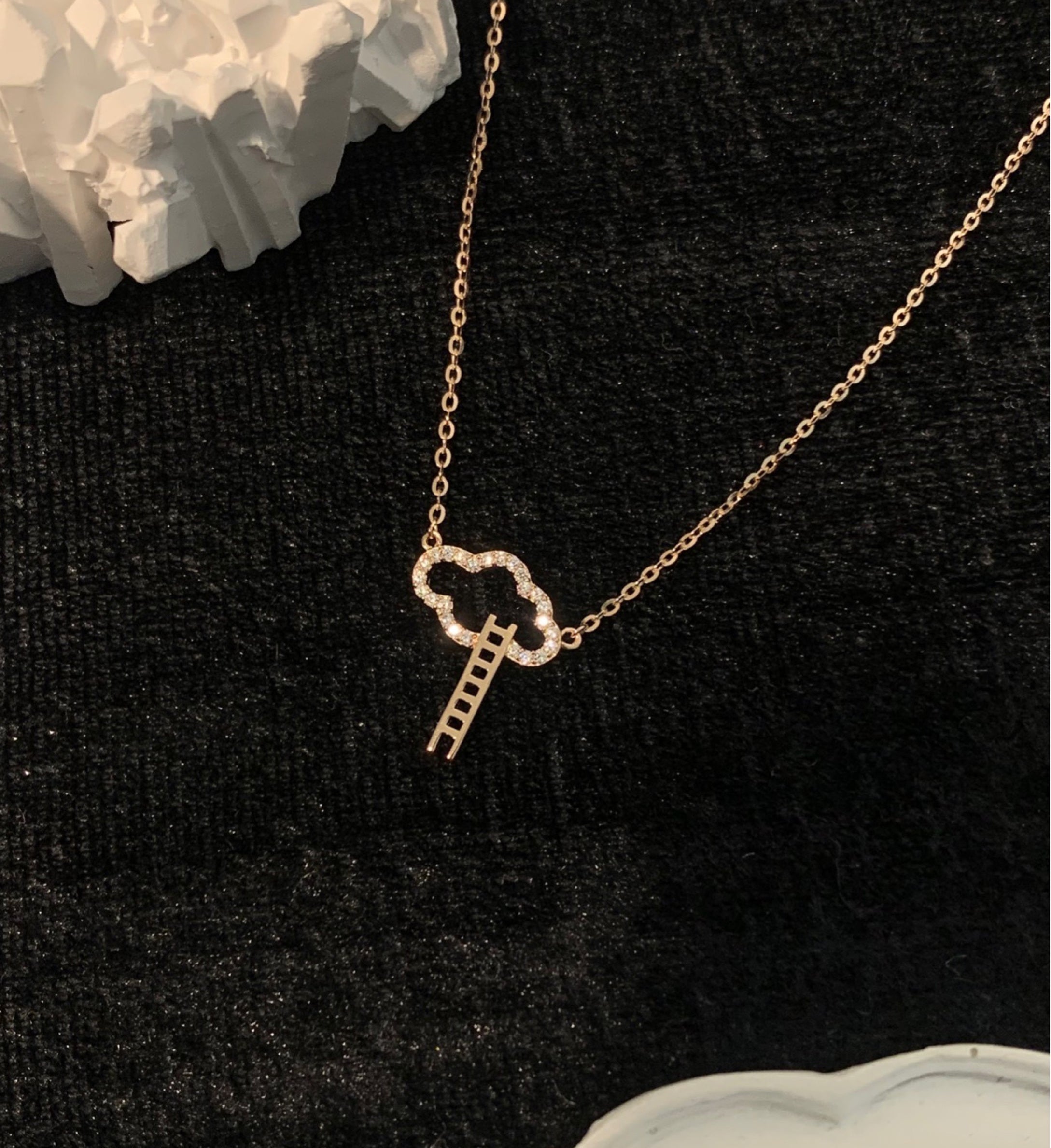 Ladder Ladder Necklace Micro Inlay Hollow Design Clavicle Chain