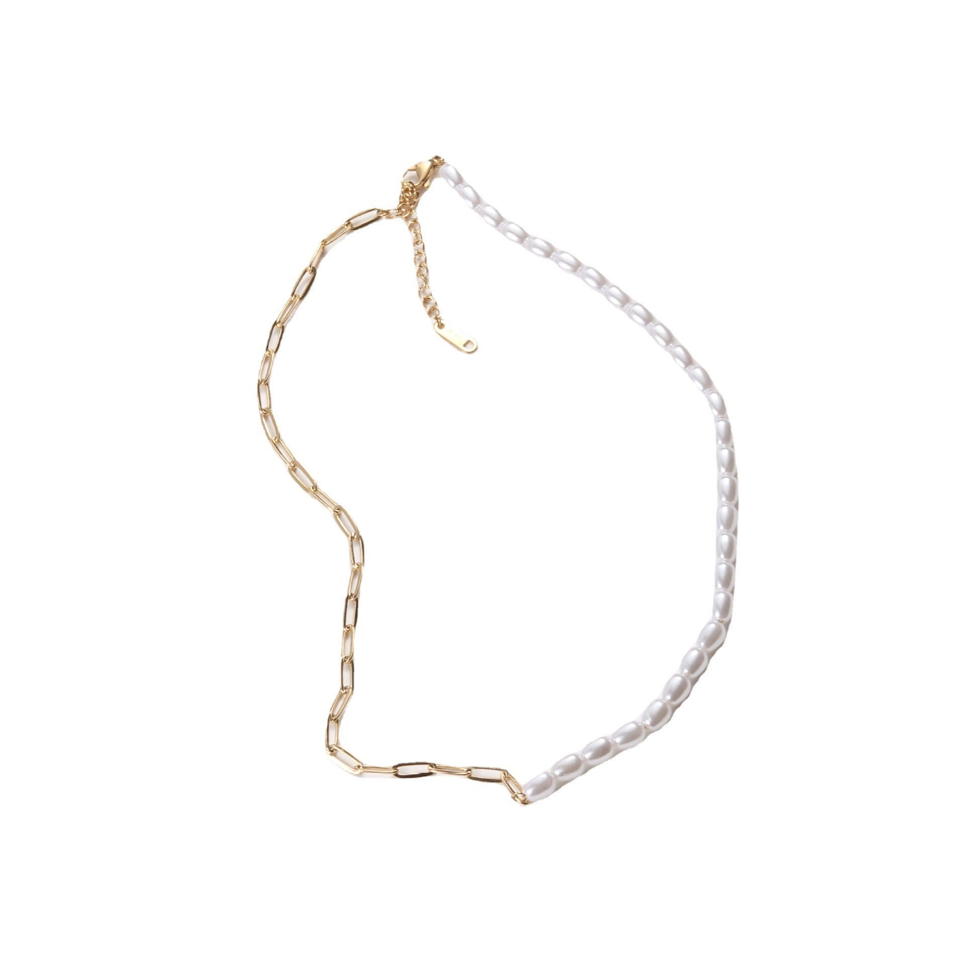 Pearl Necklace Titanium Steel Plated 18k Gold