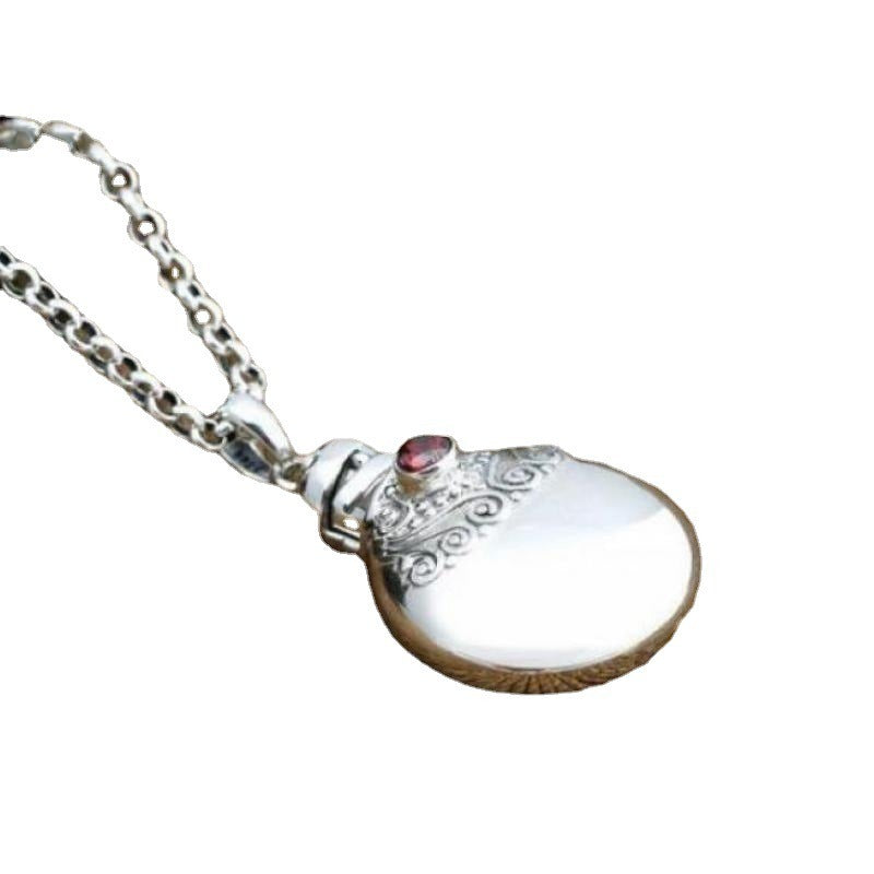 Fashion Ladies Personality Perfume Bottle Small Pot Silver Pendant Necklace