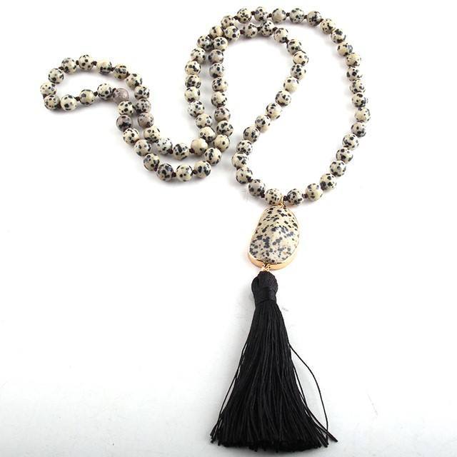 Fashion Bohemian Tribal Jewelry Natural Stones Long Knotted