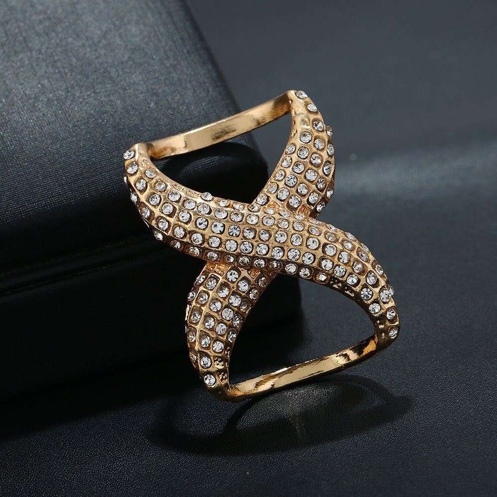 X-shaped Micro-set Zircon Crossover Scarf Buckle