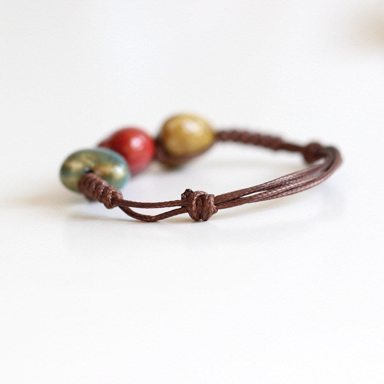 Hand Braided DIY Ethnic Ceramic Bracelet