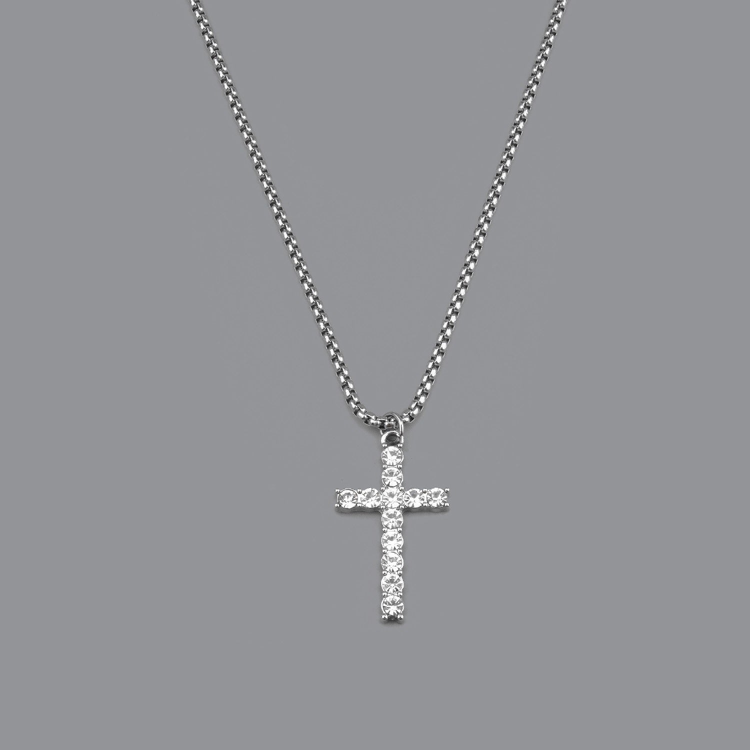 Simple And Versatile Cross Necklace With Diamonds