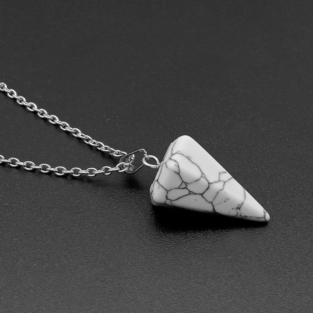 Natural Hexagon Prism Crystal Pendant Necklace