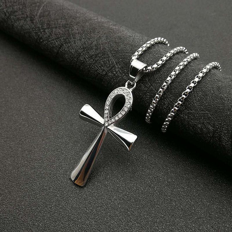 Egyptian Ankh Key Pendant Stainless Steel Cast Necklace