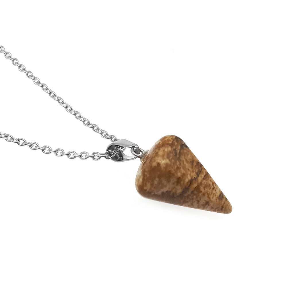 Natural Hexagon Prism Crystal Pendant Necklace