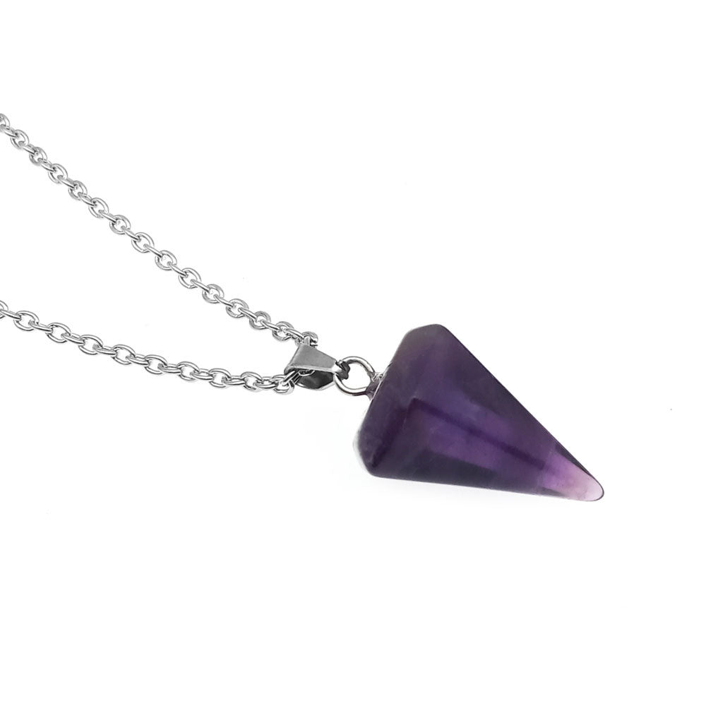 Natural Hexagon Prism Crystal Pendant Necklace