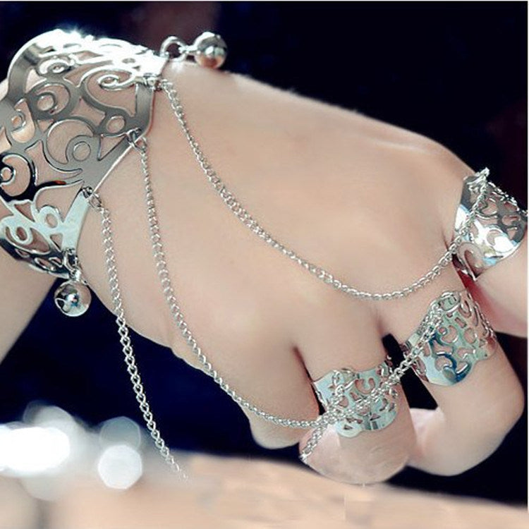 Women's Fashion Plating Bracelet Ring Set