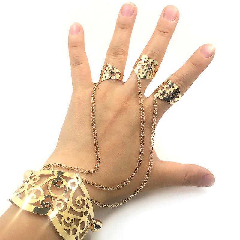 Women's Fashion Plating Bracelet Ring Set