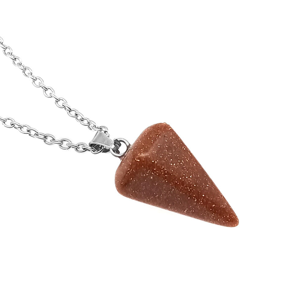 Natural Hexagon Prism Crystal Pendant Necklace