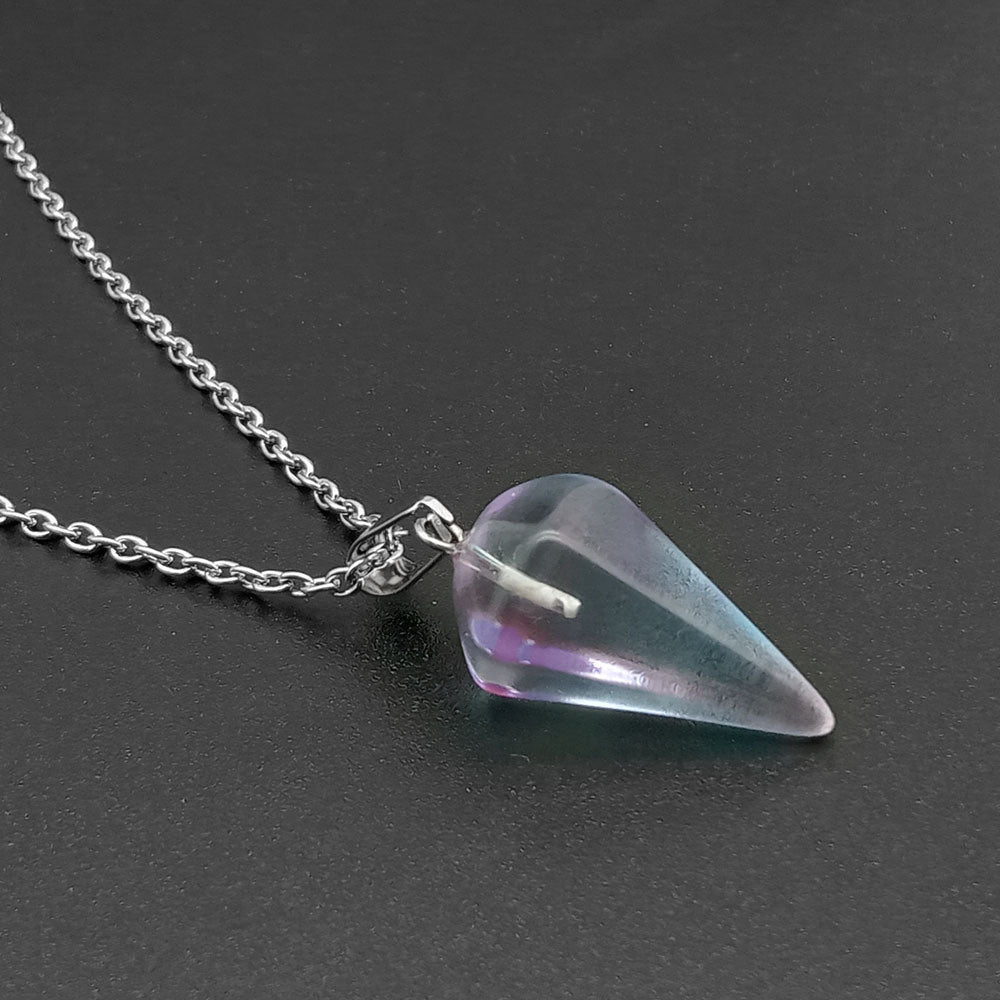 Natural Hexagon Prism Crystal Pendant Necklace