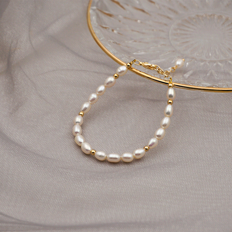 Simple Ladies Handmade Baroque Pearl Hand Jewelry