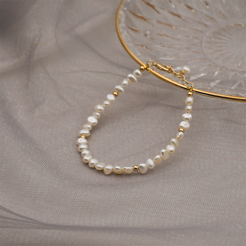 Simple Ladies Handmade Baroque Pearl Hand Jewelry