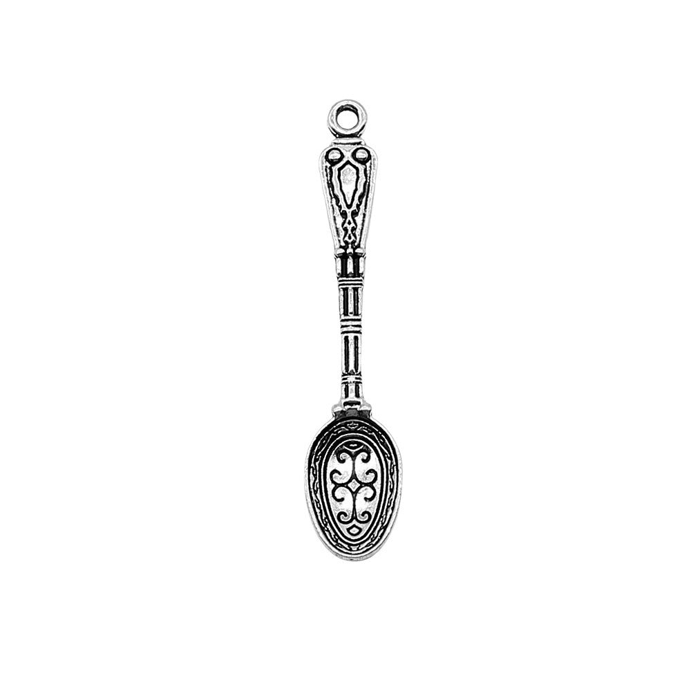 10x49mm 1.8g Antique Silver DIY Zinc Alloy Jewelry Pendant