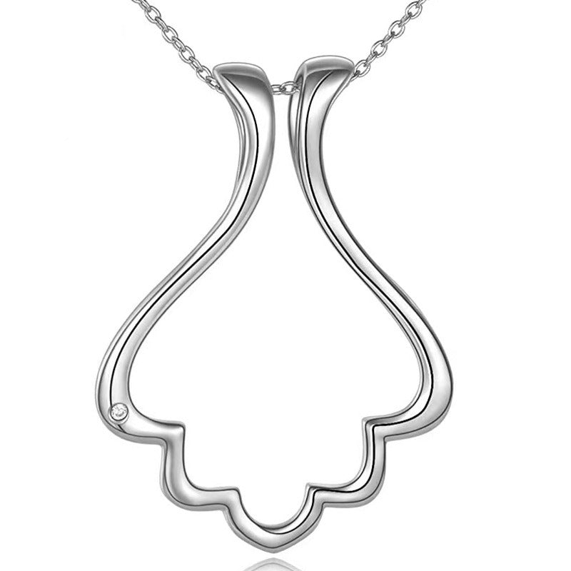 European And American Design Simple V-shaped Ring Bracket Necklace