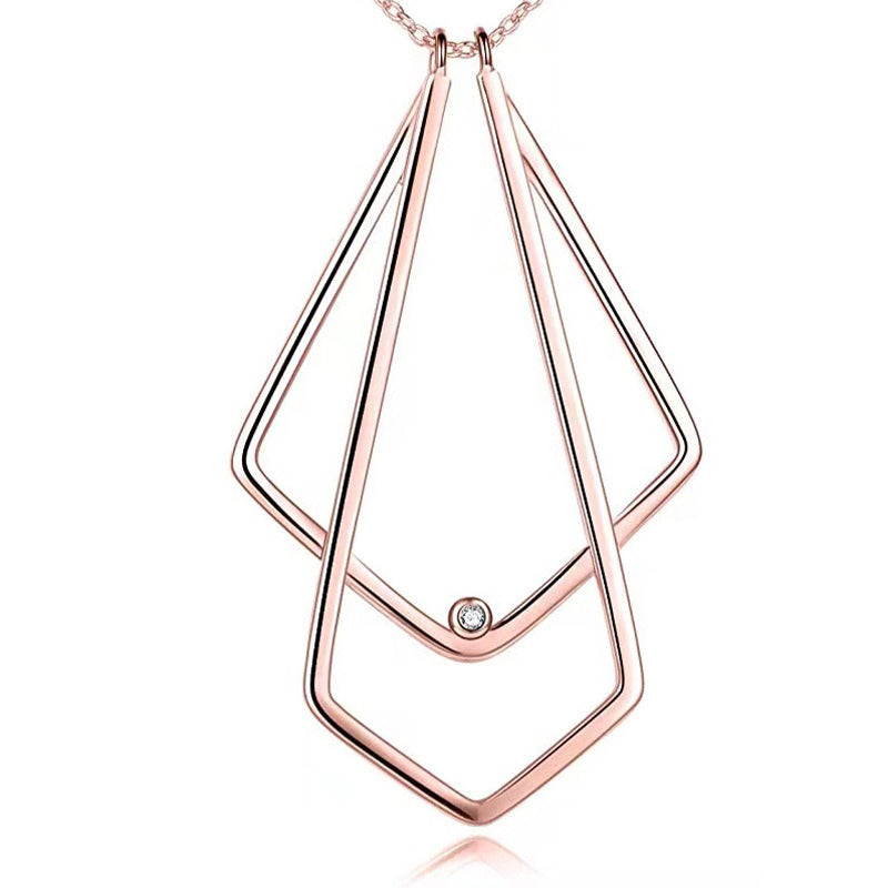 European And American Design Simple V-shaped Ring Bracket Necklace