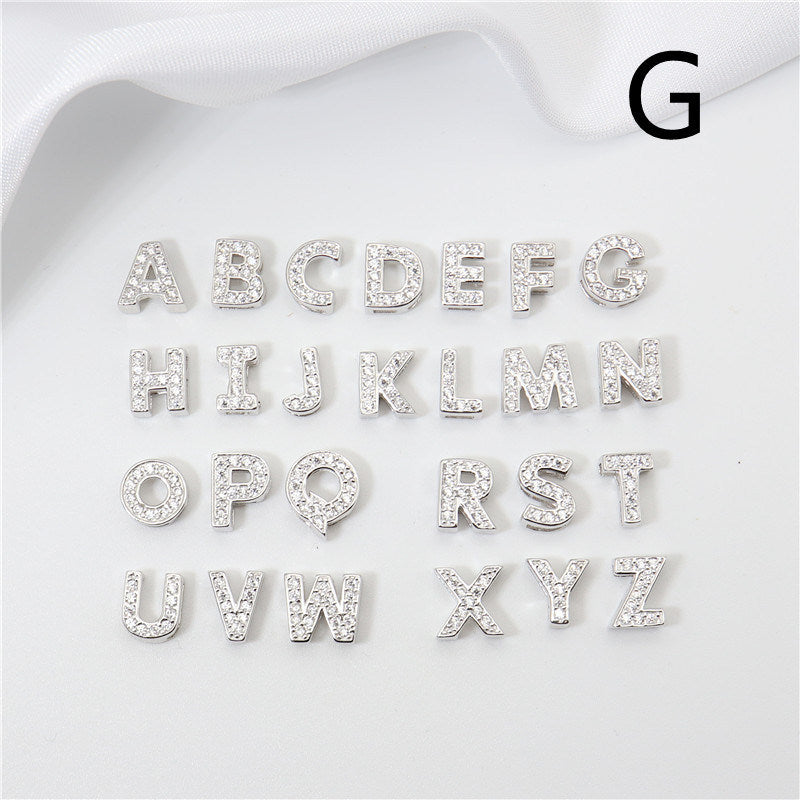 Sterling Silver 26 English Letter Zircon Pendant Necklace