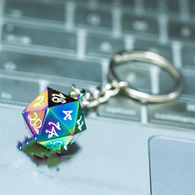 Home Simple Dice Shaped Geometric Keychain