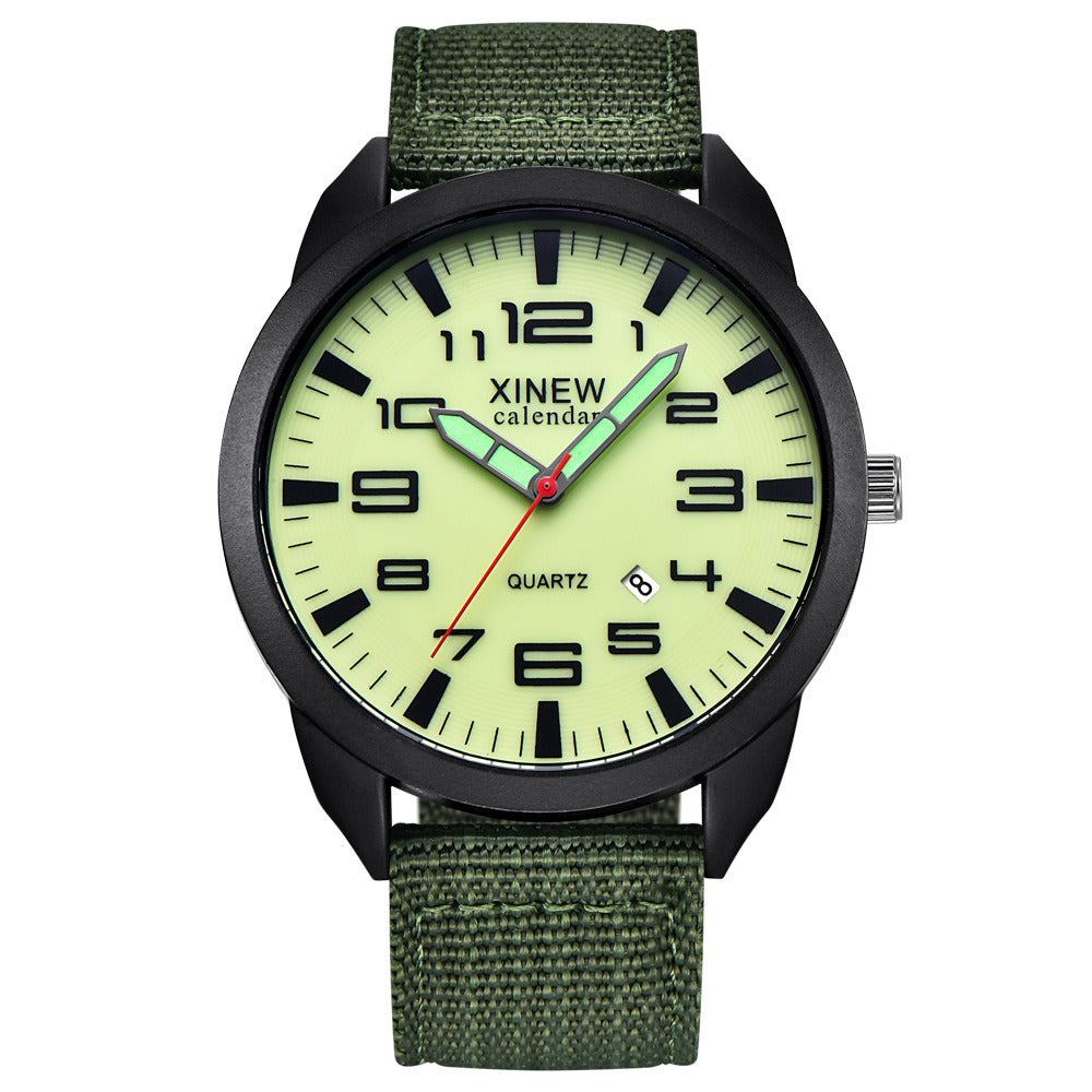Men's Watch Nylon Strap Sports Watch Calendar Quartz Watch