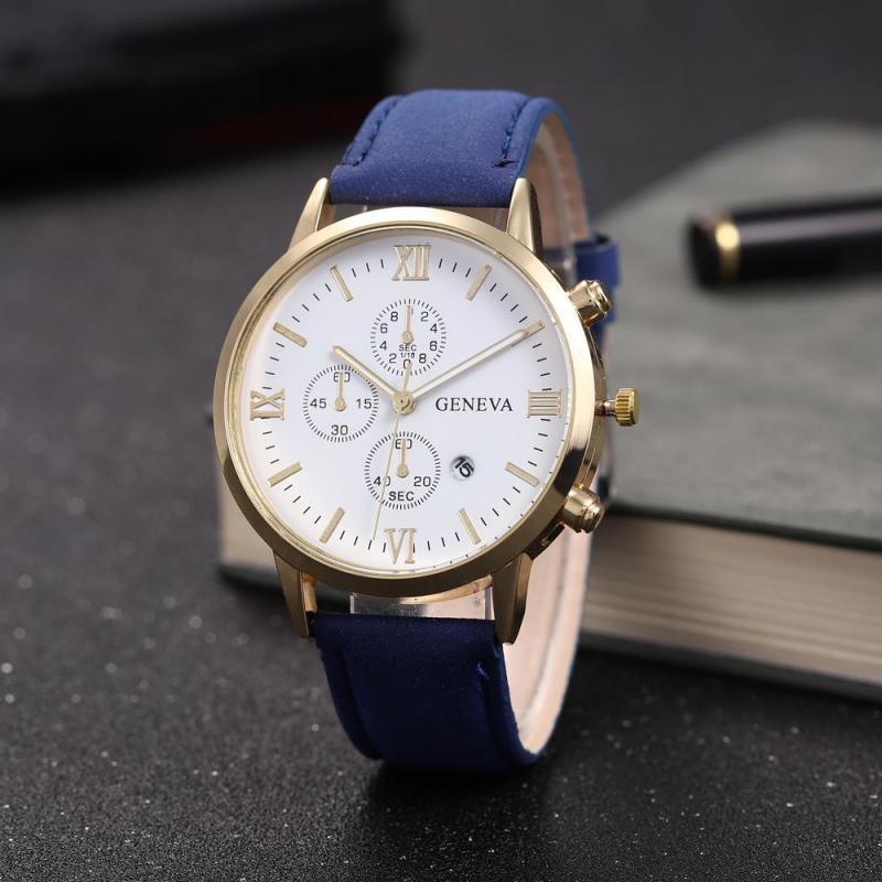 Men's Three Eyes Six Hands Casual Belt Watch