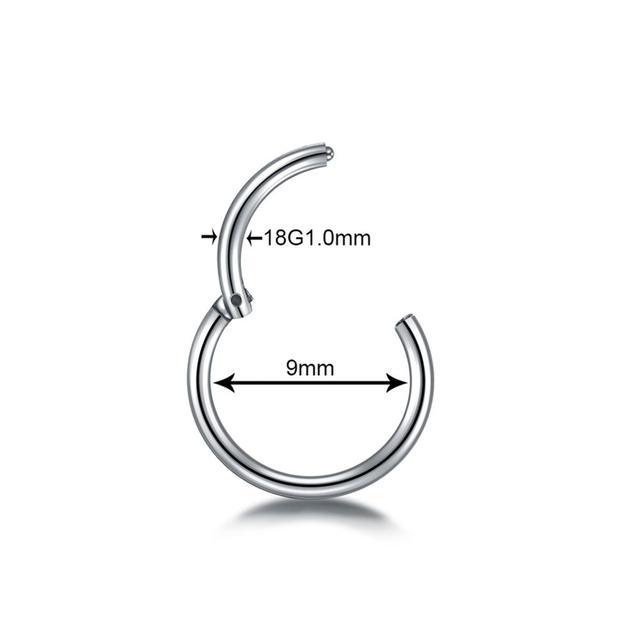 1PC Titanium Segment Hinged Ring Septum Nose Clicker Piercin