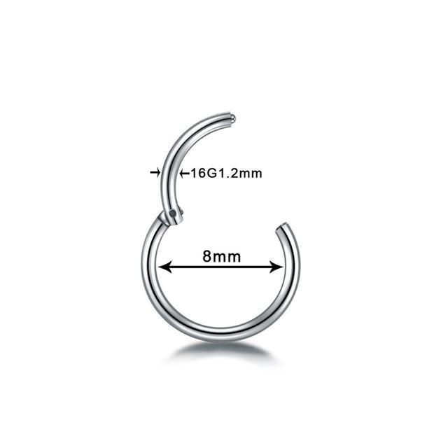 1PC Titanium Segment Hinged Ring Septum Nose Clicker Piercin