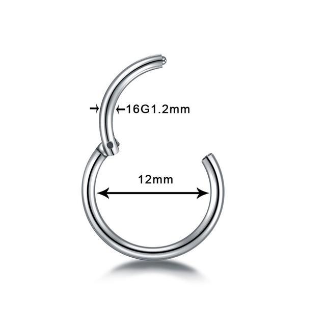 1PC Titanium Segment Hinged Ring Septum Nose Clicker Piercin