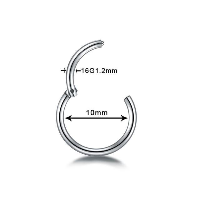 1PC Titanium Segment Hinged Ring Septum Nose Clicker Piercin