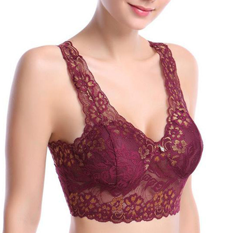 Lace Deep V Bra;  Wireless Bralette for Women