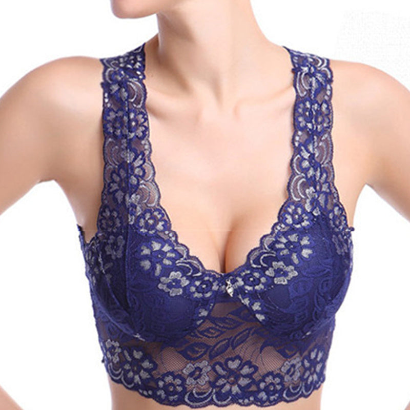 Lace Deep V Bra;  Wireless Bralette for Women