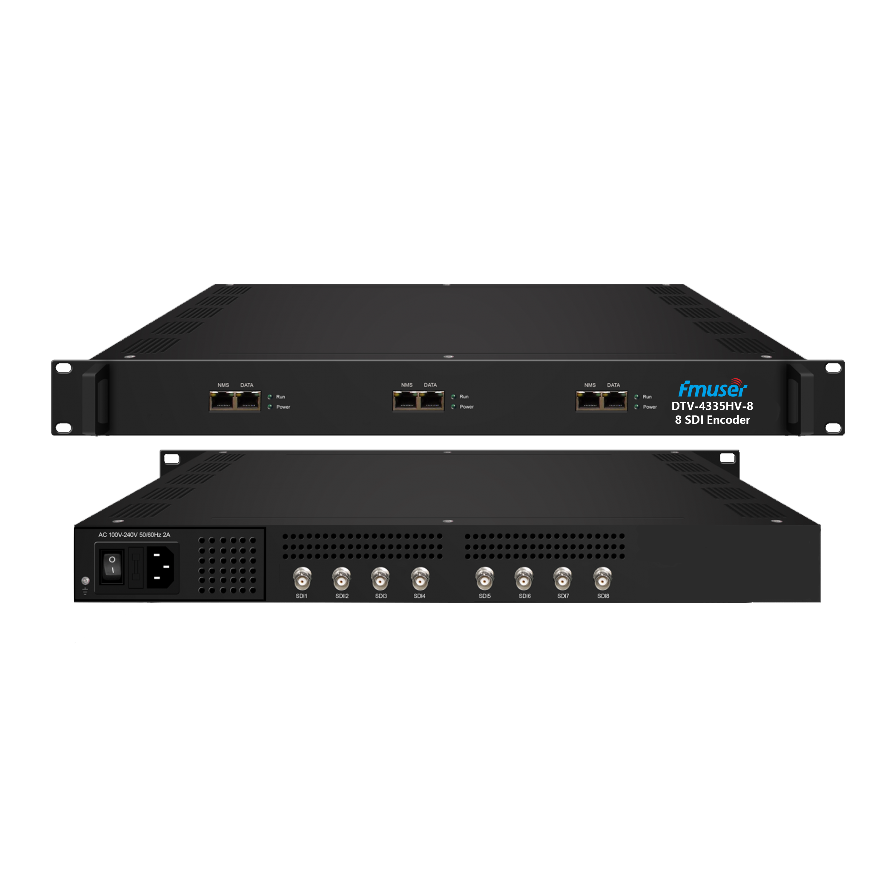 FMUSER DTV-4335H/HV 4/8/12 HDMI/SDI HEVC/Mpeg4/H.264/H.265 in 4/8/12 SPTS OSD Encoder