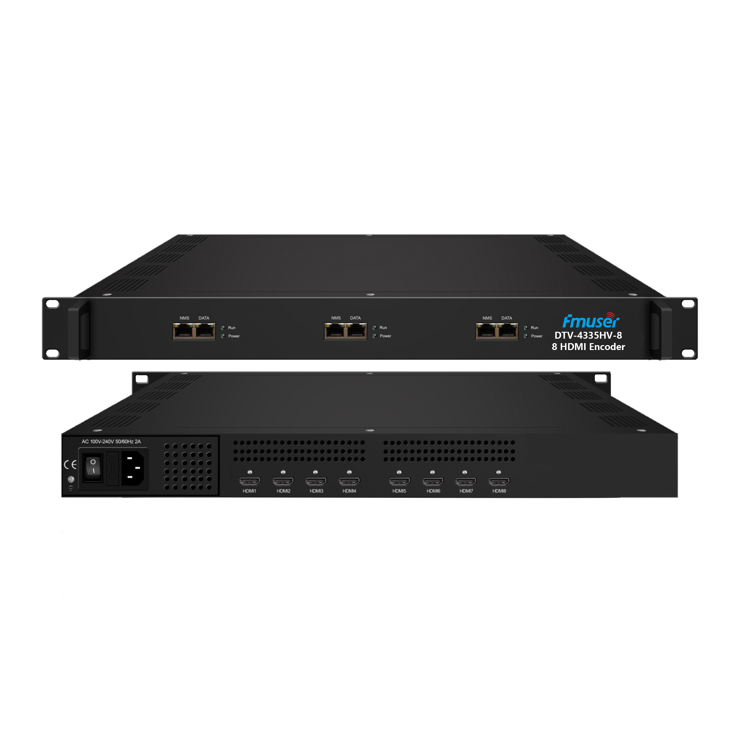 FMUSER DTV-4335H/HV 4/8/12 HDMI/SDI HEVC/Mpeg4/H.264/H.265 in 4/8/12 SPTS OSD Encoder