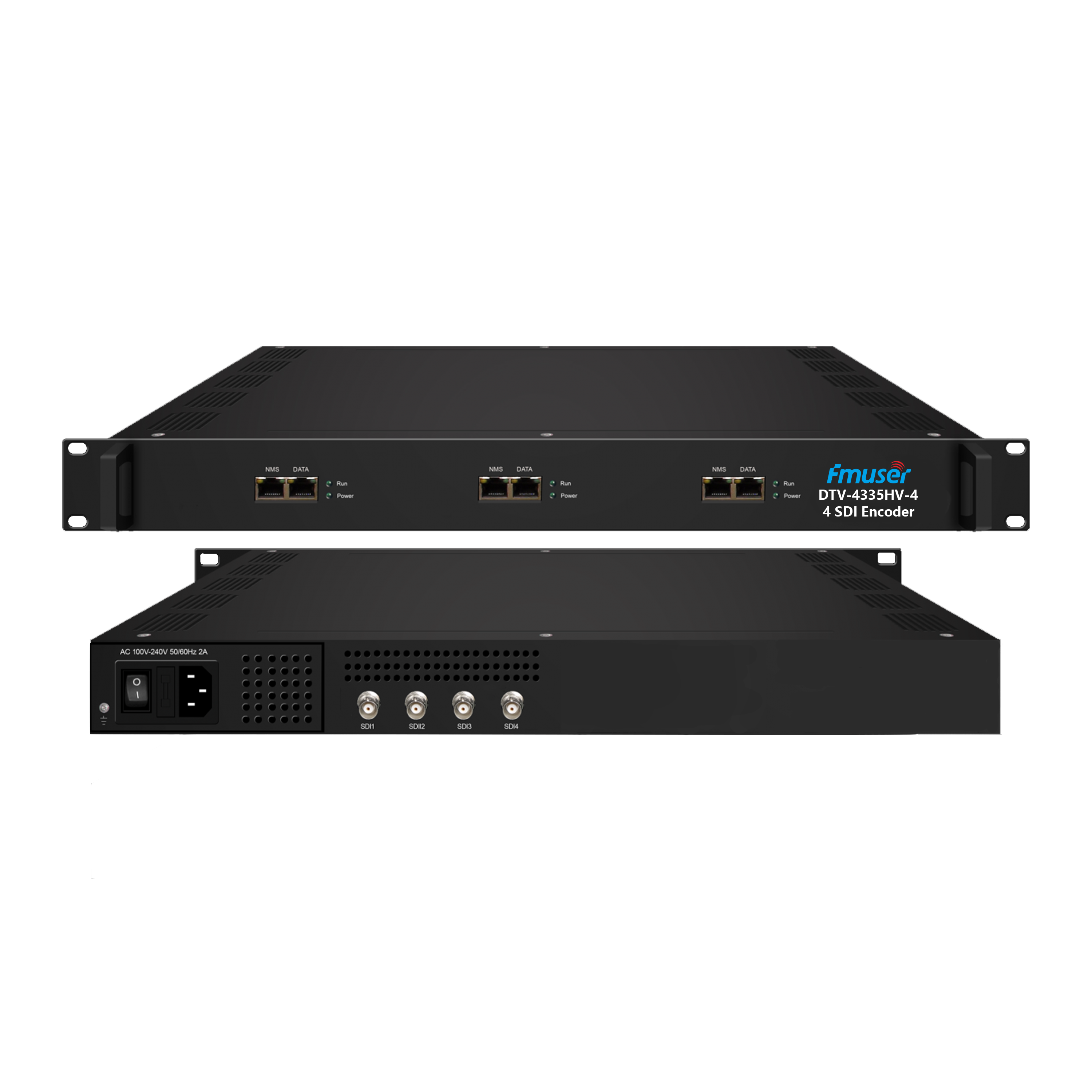 FMUSER DTV-4335H/HV 4/8/12 HDMI/SDI HEVC/Mpeg4/H.264/H.265 in 4/8/12 SPTS OSD Encoder