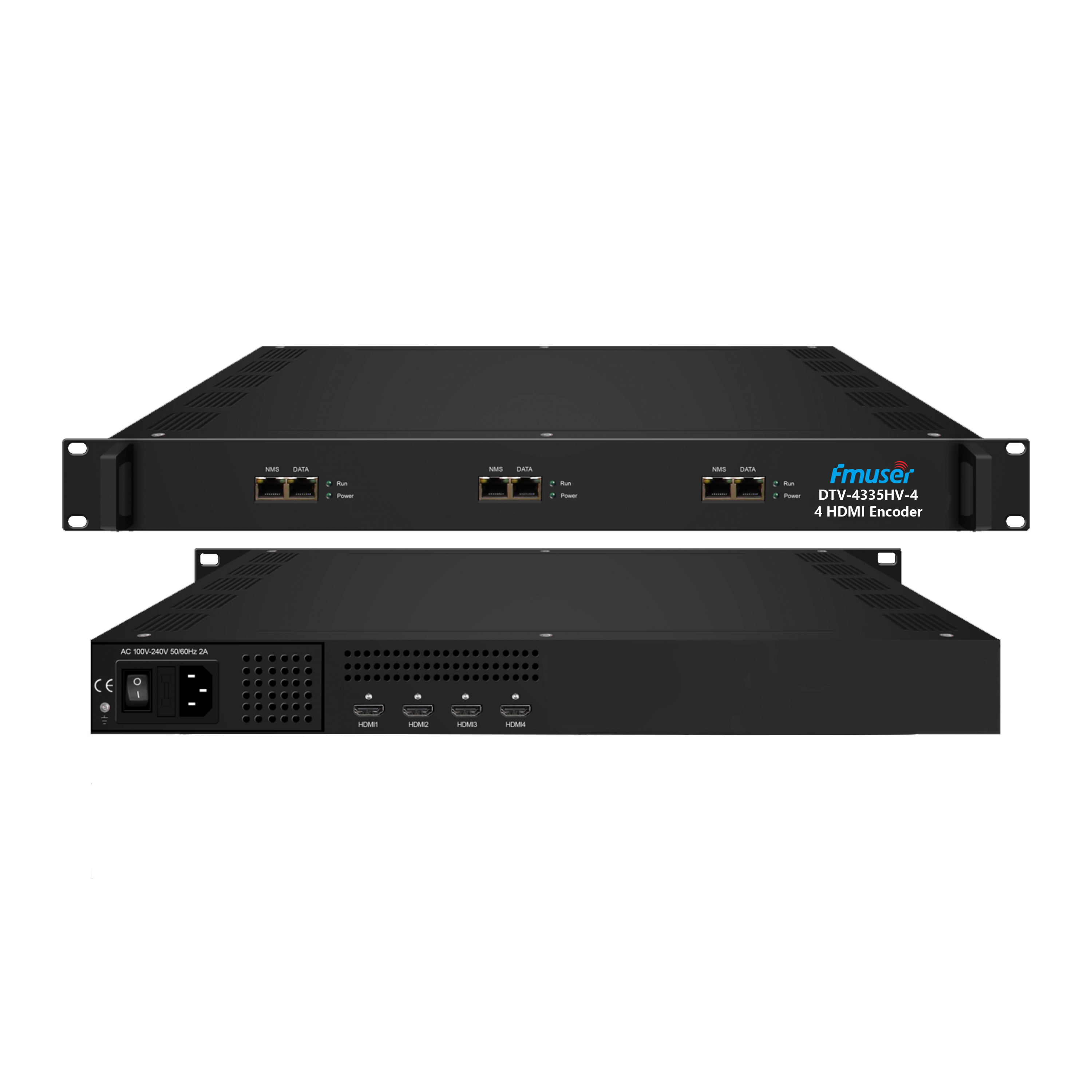 FMUSER DTV-4335H/HV 4/8/12 HDMI/SDI HEVC/Mpeg4/H.264/H.265 in 4/8/12 SPTS OSD Encoder