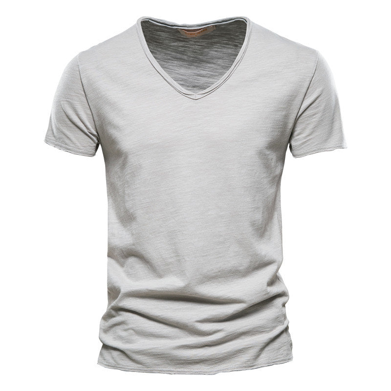 Men's V-Neck T-Shirt Short Sleeve Athletic Shirt Loose Fit Tees Undershirts
