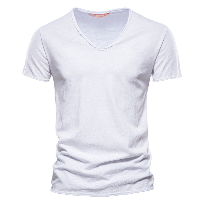 Men's V-Neck T-Shirt Short Sleeve Athletic Shirt Loose Fit Tees Undershirts