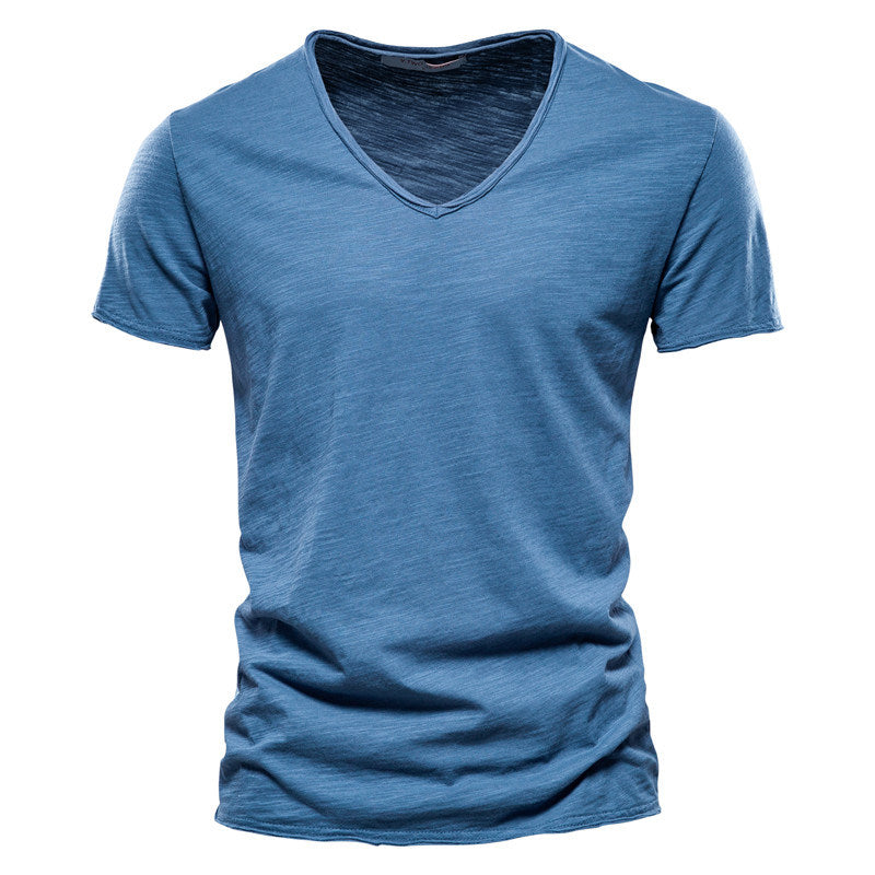 Men's V-Neck T-Shirt Short Sleeve Athletic Shirt Loose Fit Tees Undershirts